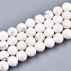 Natural Magnesite Beads Strands, Round, 6mm, Hole: 0.8mm, about 63pcs/strand, 15.75 inch(40cm)(X-G-S373-003-6mm)