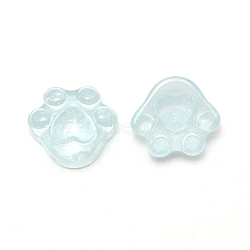 Transparent Resin Cabochons,  with Glitter Powder, Claw, Light Cyan, 15.5x17.5x8mm(RESI-CJC0014-02B)