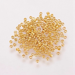 Brass Crimp Beads, Nickel Free, Rondelle, Cadmium Free & Nickel Free & Lead Free, Golden, 2x1.2mm(E002-G-NR)
