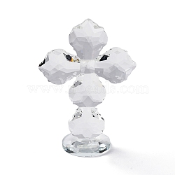 Natural Quartz Crystal Cross Figurines, for Home Desktop Decoration, Clear, 70x132x195mm(AJEW-H154-01B)