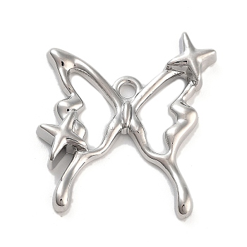 Alloy Pendants, Butterfly, 24.5x21x3.5mm, Hole: 1.8mm