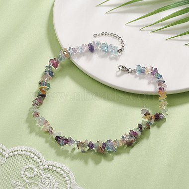colliers de perles de copeaux de fluorite naturelle(NJEW-JN04275-06)-3