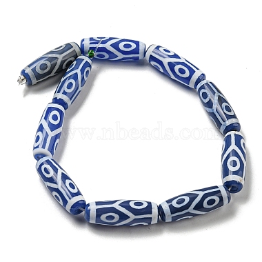 Blue Tibetan Style dZi Beads Strands(TDZI-NH0001-B10-01)-3
