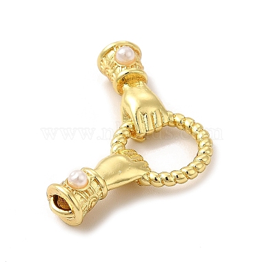 Rack Plating Brass with White Plastic Connector Charms(KK-G459-03G)-2