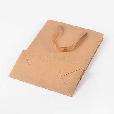 Rectangle Kraft Paper Bags with Handle(AJEW-L048A-02)-2