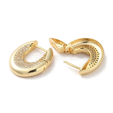 Brass Pave Cubic Zirconia Hoop Earrings for Women(EJEW-M258-06G-A)-2