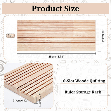 Support de rangement personnalisé pour règle de quilting en bois à fente 10(RDIS-WH0011-21A)-2