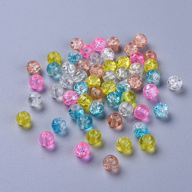 Perles de verre craquelé peintes(DGLA-X0006-6mm-13)-2