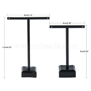 T bar organischem Glas Ohrring Display-Ständer(X-EDIS-G001-02)-3