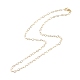 Brass Heart Link Chains Necklace for Women(NJEW-P265-39G)-2