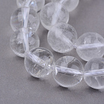 Natural Quartz Crystal Beads Strands, Rock Crystal Beads, Round, 6~7mm, Hole: 1mm, about 66pcs/strand, 37cm(X-G-Q462-6mm-32)