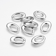 CCB Plastic Pendants, Oval, Platinum, 21x14x3mm, Hole: 1mm(CCB-P005-021)