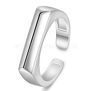 SHEGRACE Rhodium Plated 925 Sterling Silver Cuff Rings, Open Rings, Platinum, Size 7, 17mm(JR780A)