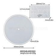 DIY Silicone Clock Display Molds, UV Resin & Epoxy Resin Jewelry Making, White, Rectangle: 180x117x4mm, Flat Round: 370x8mm(PW-WG90629-02)
