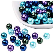 8mm Multicolor Pearlized Glass Pearl Beads for Jewelry Making, about 100pcs/box(HY-PH0006-8mm-11)