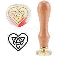 DIY Scrapbook, Brass Wax Seal Stamp with Handle, Trinity Knot Pattern, 2.5cm(AJEW-WH0186-0005)