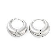 Double Horn Brass Stud Earrings, Long-Lasting Plated, Lead Free & Cadmium Free, Platinum, 21x8mm(EJEW-Q811-23P)