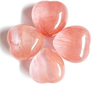 Watermelon Stone Glass Healing Stones, Heart Love Stones, Pocket Palm Stones for Reiki Ealancing, 15x15x10mm(PW-WG33638-05)
