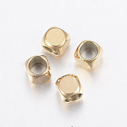 Ion Plating(IP) 304 Stainless Steel Beads, Cube, Golden, 2x2x2mm, Hole: 1.5mm(STAS-F135-07G-2x2mm)