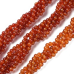 Natural Carnelian Beads Strands, Grade AB, Round, 8mm, Hole: 0.8mm, about 44~47pcs/strand, 14.80~14.96 inch(37.6~38cm)(X-G-G0003-C06)