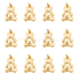 12Pcs Brass Pendants, Long-Lasting Plated, with Jump Ring, Bear, Real 18K Gold Plated, 20x14x3mm, Jump Ring: 5x1mm, Inner Diameter: 3mm(KK-CA0002-13)