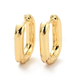 Brass Oval Hoop Earrings for Women, Cadmium Free & Nickel Free & Lead Free, Real 18K Gold Plated, 16x12x3mm, Pin: 0.8mm(EJEW-G297-24G)
