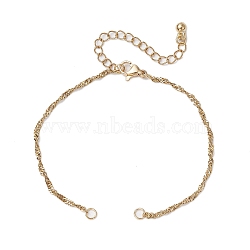 304 Stainless Steel Singapore Chain Bracelet Makings, Golden, 6-7/8 inch(17.4cm)(AJEW-JB01321-01)