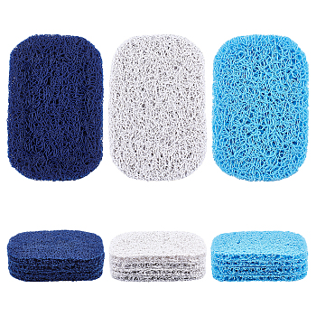 AHADERMAKER 15Pcs 3 Colors PVC Soap Saver Pads, Oval, for Soap Dish Soap Holder Accessory, Mixed Color, 118x76x10mm, 5pcs/color