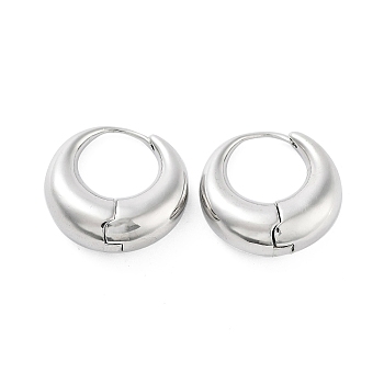 Double Horn Brass Stud Earrings, Long-Lasting Plated, Lead Free & Cadmium Free, Platinum, 21x8mm