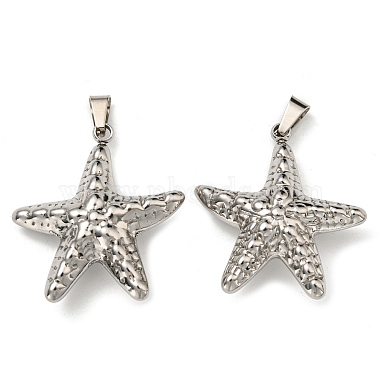Stainless Steel Color Starfish 304 Stainless Steel Pendants