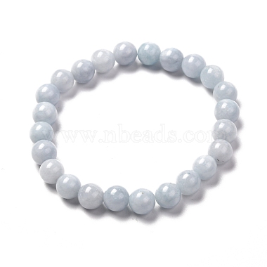 Natural Aquamarine Beads Stretch Bracelet Set for Men Women Girl Gift(BJEW-JB06709)-3