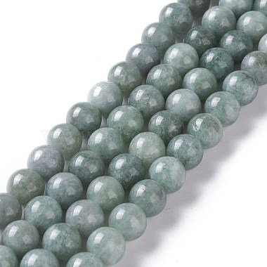 Gray Round White Jade Beads