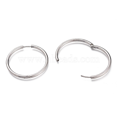 304 Stainless Steel Needle with 201 Stainless Steel Ring Huggie Hoop Earrings(EJEW-L256-02D-P)-2