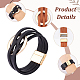 4Pcs 4 Colors PU Leather Multi-strand Bracelets Set with Magnetic Clasps(BJEW-AN0001-77)-3