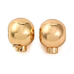 Brass Crimp Beads, Cadmium Free & Nickel Free & Lead Free, Round, Real 18K Gold Plated, 3.5x3x4mm, Hole: 0.6mm(KK-K378-41G)