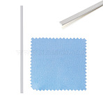 1Pc 925 Sterling Silver Flat Wire, Bezel Strip, with 1Pc Suede Fabric Square Silver Polishing Cloth, Silver, 100x3x1mm(STER-TA0001-13)