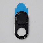 Aluminum Alloy Self-Adhesive Webcam Covers, Slide Camera Blockers For Mobile Phone Computer Laptop, Oval, Black, 17.5x8.5x1mm(FIND-WH20042-74A)