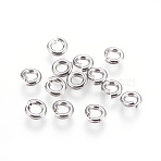 Tarnish Resistant 304 Stainless Steel Saw Cut Open Jump Rings, Stainless Steel Color, 6x1.5mm, Inner Diameter: 3mm, 800pcs/bag(STAS-P212-25P-12)