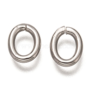 201 Stainless Steel Jump Ring, Open Jump Rings, Oval, Stainless Steel Color, 9x7x1.5mm, Inner Diameter: 5.5x3.5mm(STAS-H136-12A-P)