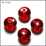 Imitation Austrian Crystal Beads, Grade AAA, Faceted, Rondelle, Dark Red, 6x4mm, Hole: 0.7~0.9mm(SWAR-F068-4x6mm-05)