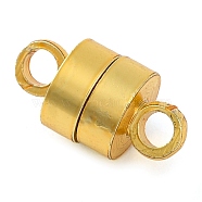 Rack Plating Brass Magnetic Clasps, with Loops, Cadmium Free & Lead Free, Long-Lasting Plated, Column, Real 18K Gold Plated, 11.5x6x6mm, Hole: 2mm(KK-Z070-16G)