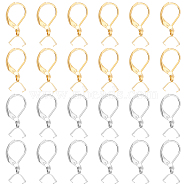 40Pcs 2 Colors 304 Stainless Steel Leverback Earring Findings with Pendant Bails, Golden & Stainless Steel Color, 23.5x12x2.5mm, Pin: 0.8mm and 0.6mm, 20pcs/color(STAS-UN0038-64)