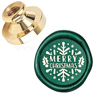 Wax Seal Brass Stamp Head, for Wax Seal Stamp, Christmas Themed Pattern, 25x14.5mm(AJEW-WH0209-576)