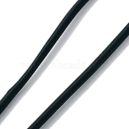 Round Plastic Tube Cords, Covered with Silk Ribbon, Black, 450~480x3~3.5mm(OCOR-L032-11)
