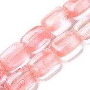 Cherry Quartz Glass Beads Strands, Rectangle, 14~15x10~11x5~5.5mm, Hole: 1~1.2mm, about 28pcs/strand, 16.02 inch(40.7cm)(G-K357-D07-01)