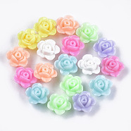 Opaque Acrylic Beads, Flower, Mixed Color, 12x12.5x7.5mm, Hole: 1.6mm, about 1180pcs/500g(MACR-S296-78)