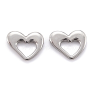 304 Stainless Steel Linking Rings, Heart, Stainless Steel Color, 16.5x20x3mm(STAS-M291-05A-P)