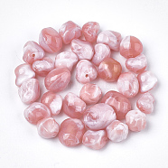 Acrylic Beads, Imitation Gemstone Style, Nuggets, Light Coral, 10~18x9~13x7~11mm, Hole: 1.5mm(OACR-S029-019I)