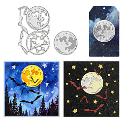 Moon Theme Carbon Steel Cutting Dies Stencils, for DIY Scrapbooking, Photo Album, Decorative Embossing Paper Card, Stainless Steel Color, 52~69x52~106x0.8mm(DIY-WH0309-1359)