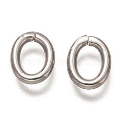 Non-Tarnish 201 Stainless Steel Jump Ring, Open Jump Rings, Oval, Stainless Steel Color, 9x7x1.5mm, Inner Diameter: 5.5x3.5mm(STAS-H136-12A-P)